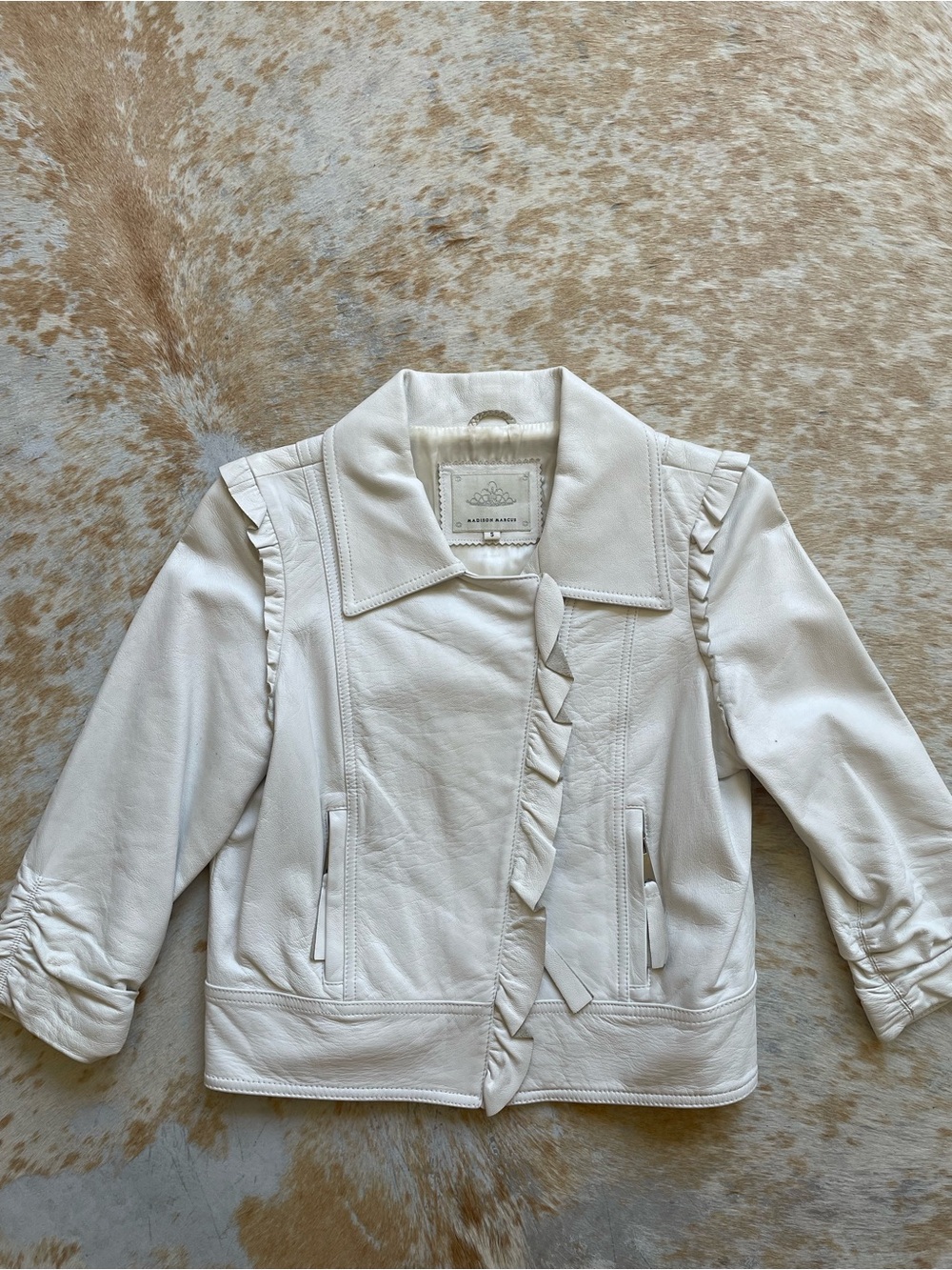Dove white leather jacket